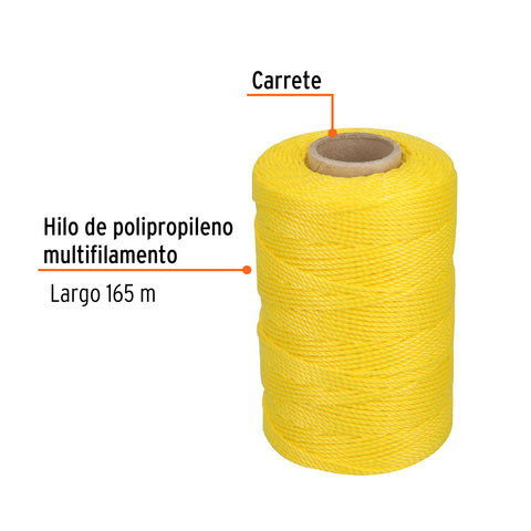HILO PARA ALBAÑIL, 165 M, AMARILLO
