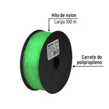 CARRETE CON 100 M DE HILO PARA PESCA VERDE CALIBRE 1.00 MM