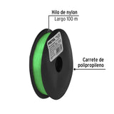 CARRETE CON 100 M DE HILO PARA PESCA VERDE CALIBRE 0.40 MM