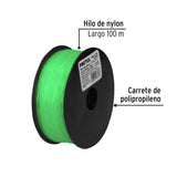 CARRETE CON 100 M DE HILO PARA PESCA VERDE CALIBRE 0.60 MM
