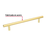 JALADERA DE 192MM ESTILO CILINDRO ACABADO LATON BRILLANTE