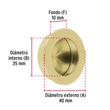 JALADERA DE EMBUTIR CIRCULAR NO. 3 ACABADO LATSN BRILLANTE