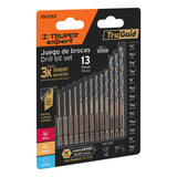 JUEGO DE 13 BROCAS HSS P/METAL ZANCO CAMBIO RAPIDO