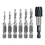 JUEGO DE 6 BROCAS HSS CON MACHUELO PARA METAL, TRUPER