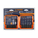 JUEGO DE 6 BROCAS HSS CON MACHUELO PARA METAL, TRUPER