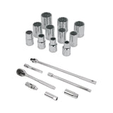 JUEGO DE 18 HERRAMIENTAS CUADRO 1/2' STD PARA MECANICO