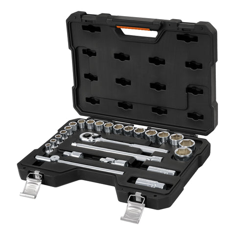 JUEGO DE AUTOCLÉ CUADRO 1/2", 25 PIEZAS, MILIMÉTRICOS