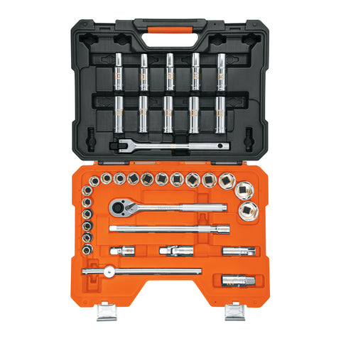 JUEGO DE 36 HERRAMIENTAS CUADRO 1/2' MM PARA MECANICO