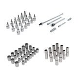JUEGO DE 64 HERRAMIENTAS CUADRO 1/2' STD Y MM PARA MECANICO