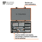 JUEGO DE 64 HERRAMIENTAS CUADRO 1/2' STD Y MM PARA MECANICO