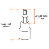 JUEGO DE 7 DADOS CUADRO 1/2' PUNTA LARGA BRISTOL, EN ESTUCHE