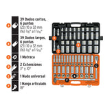 JUEGO DE 83 HERRAMIENTAS CUADRO 1/2' STD Y MM PARA MECANICO