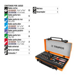 JUEGO DADOS Y PUNTAS 45 PZAS CUADRO 1/4'