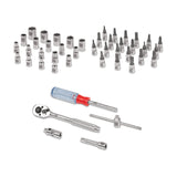 JUEGO DADOS Y PUNTAS 45 PZAS CUADRO 1/4'