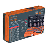 JUEGO DE 54 HERRAMIENTAS CUADRO 1/4' STD Y MM PARA MECANICO