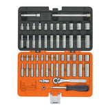 JUEGO DE 54 HERRAMIENTAS CUADRO 1/4' STD Y MM PARA MECANICO
