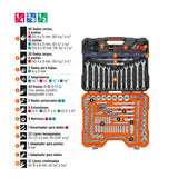 JUEGO 199 HERRAMIENTAS 1/4', 3/8' Y 1/2' STD Y MM P/MECANICO