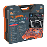JUEGO 199 HERRAMIENTAS 1/4', 3/8' Y 1/2' STD Y MM P/MECANICO