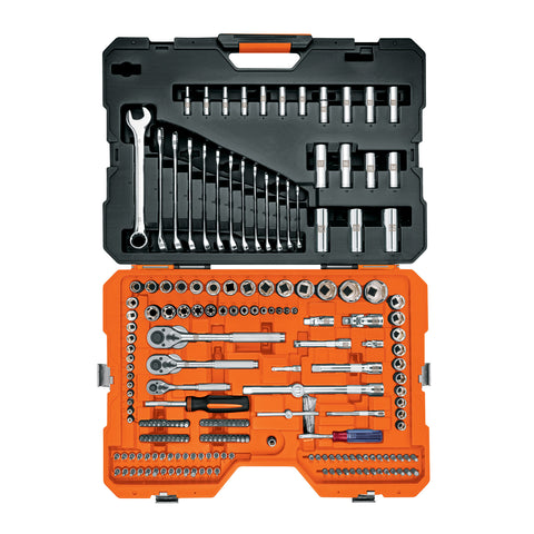 JUEGO 210 HERRAMIENTAS 1/4', 3/8' Y 1/2' STD Y MM P/MECANICO