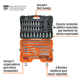 JUEGO 217 HERRAMIENTAS 1/4', 3/8' Y 1/2' STD Y MM P/MECANICO