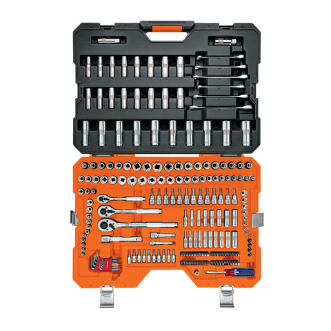 JUEGO 217 HERRAMIENTAS 1/4', 3/8' Y 1/2' STD Y MM P/MECANICO