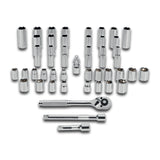JUEGO DE 45 HERRAMIENTAS CUADRO 3/8' STD Y MM PARA MECANICO