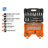 JUEGO DE 53 HERRAMIENTAS CUADRO 3/8' MM PARA MECANICO