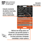 JUEGO DE 73 HERRAMIENTAS CUADRO 3/8' STD Y MM PARA MECANICO