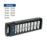 JGO DE DADOS LARGOS MM CUADRO 3/8' 9 PZAS