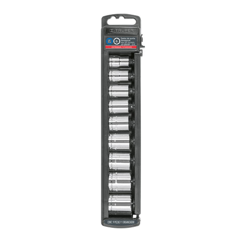 JGO DE DADOS STD CUADRO 3/8' 9 PZAS