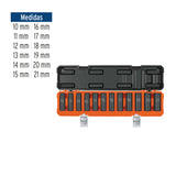 JUEGO 12 DADOS LARGOS 1/2' IMPACTO PROTECCISN PLASTICA 6P MM