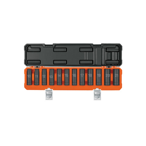 JUEGO 12 DADOS LARGOS 1/2' IMPACTO PROTECCISN PLASTICA 6P MM