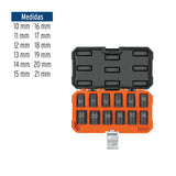 JUEGO 12 DADOS 1/2' IMPACTO PROTECCISN PLASTICA 6P MM