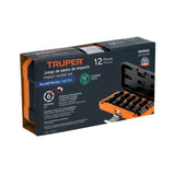 JUEGO 12 DADOS 1/2' IMPACTO PROTECCISN PLASTICA 6P MM