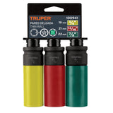 JUEGO 3 DADOS LARGOS 1/2' IMPACTO PROTECCISN PLASTICA 6P STD