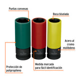 JUEGO 3 DADOS LARGOS 1/2' IMPACTO PROTECCISN PLASTICA 6P STD