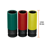 JUEGO 3 DADOS LARGOS 1/2' IMPACTO PROTECCISN PLASTICA 6P STD