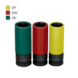 JUEGO 3 DADOS LARGOS 1/2' IMPACTO PROTECCISN PLASTICA 6P STD