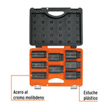 JUEGO DE 8 DADOS LARGOS CUADRO 3/4' DE IMPACTO 6 PUNTAS STD