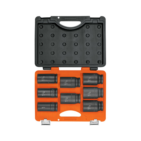 JUEGO DE 8 DADOS LARGOS CUADRO 3/4' DE IMPACTO 6 PUNTAS STD