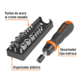 JUEGO DE DESARMADOR TIPO MATRACA DE 24 P