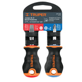 DZO DE DESARMADORES 1/4' X 1-1/2' MANGO COMFORT GRIP, TRUPER