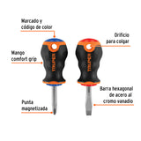 DZO DE DESARMADORES 1/4' X 1-1/2' MANGO COMFORT GRIP, TRUPER