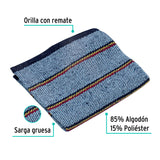 JERGA SARGA GRUESA DE 1M X48 CM AZUL