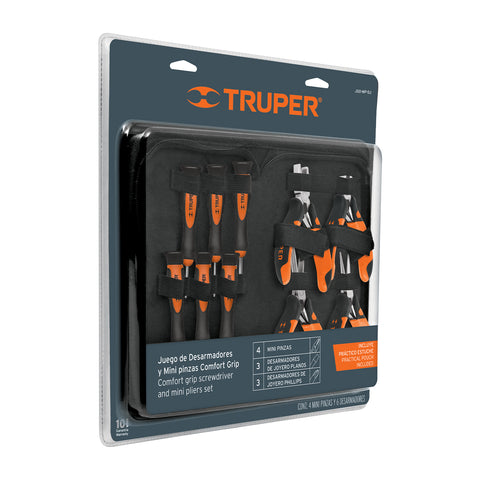 JUEGO 6 DESARMADORES DE JOYERO Y 4 MINI PINZAS COMFORT GRIP