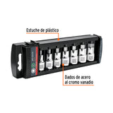 JUEGO DE 7 DADOS CUADRO 1/2' PUNTA HEXAGONAL STD, TRUPER