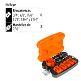 JUEGO DE 6 BROCASIERRAS BIMETALICAS Y 2 MANDRILES, EXPERT