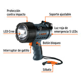 LÁMPARA RECARGABLE DE LED ALTA POTENCIA, 300 LM, 7 W, 144 MM