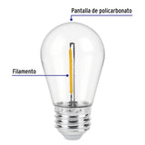 LAMPARA LED S14 CON FILAMENTO 1W LUZ CALIDA VOLTECK