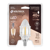 LAMPARA LED TIPO VELA 4 W CON FILAMENTO BASE E14 LUZ CALIDA